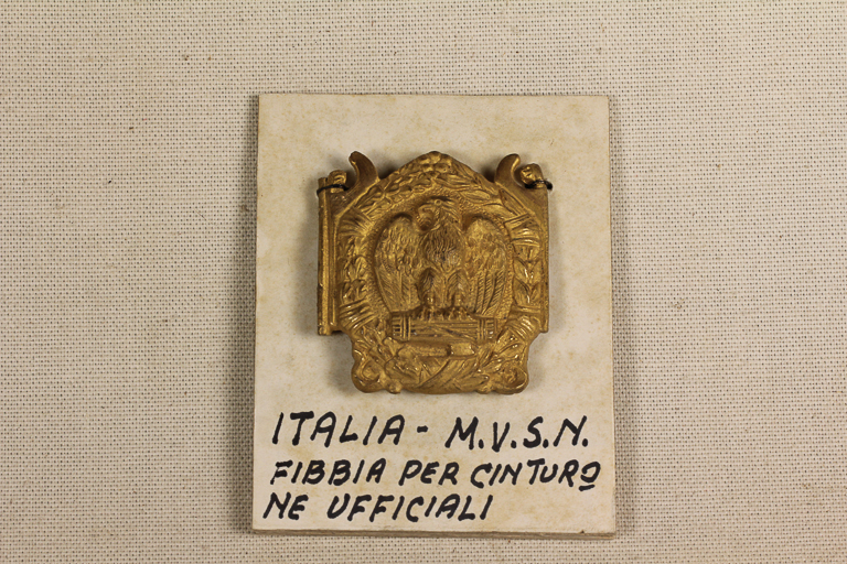 Fibbia italiana per cinturone ufficiali della milizia volontaria per la sicurezza nazionale